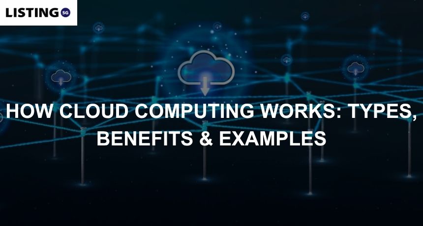 A cloud computing symbol floating in the air