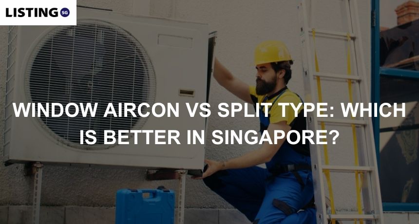 Photo of a worker installing a window aircon, representing the choice between Window aircon vs Split type